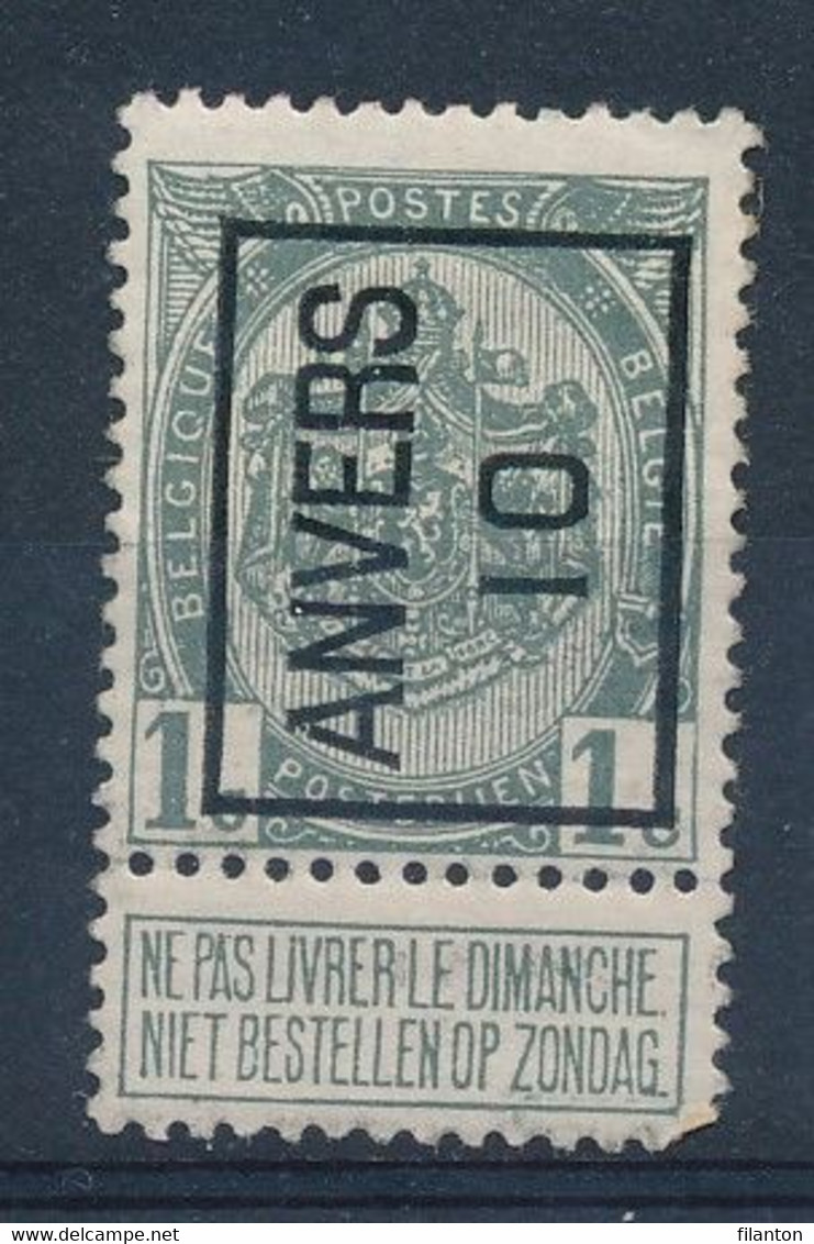 BELGIE - OBP Preo TYPO  Nr 12 A - "ANVERS 10" - MH* - Typo Precancels 1906-12 (Coat Of Arms)