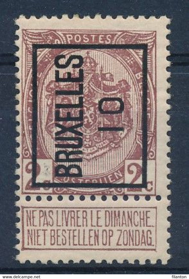 BELGIE - OBP Preo TYPO  Nr 15 A - "BRUXELLES 10 - Zonder Gom/sans Gomme - Sobreimpresos 1906-12 (Armarios)