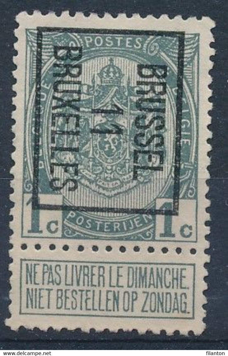 BELGIE - OBP Preo TYPO  Nr 17 B - "BRUSSEL 11 BRUXELLES" - Zonder Gom/sans Gomme - Typografisch 1906-12 (Wapenschild)