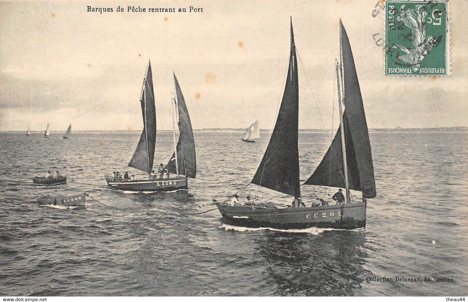 ¤¤   -   Lot de 5 Cartes de Bateaux de Pêche - Pêcheurs - Provence, Esterel, Tréport   -   ¤¤