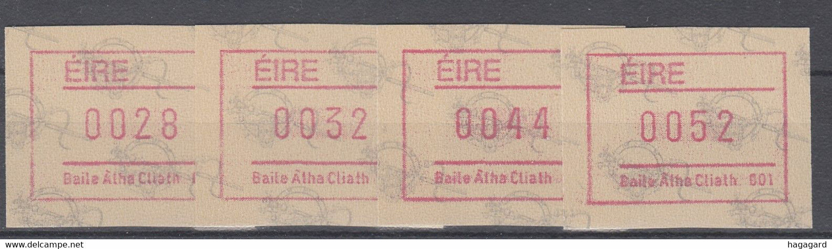O B2013. Ireland 1992. ATM. 4 Items. Michel 4. MNH(**) - Frankeervignetten (Frama)