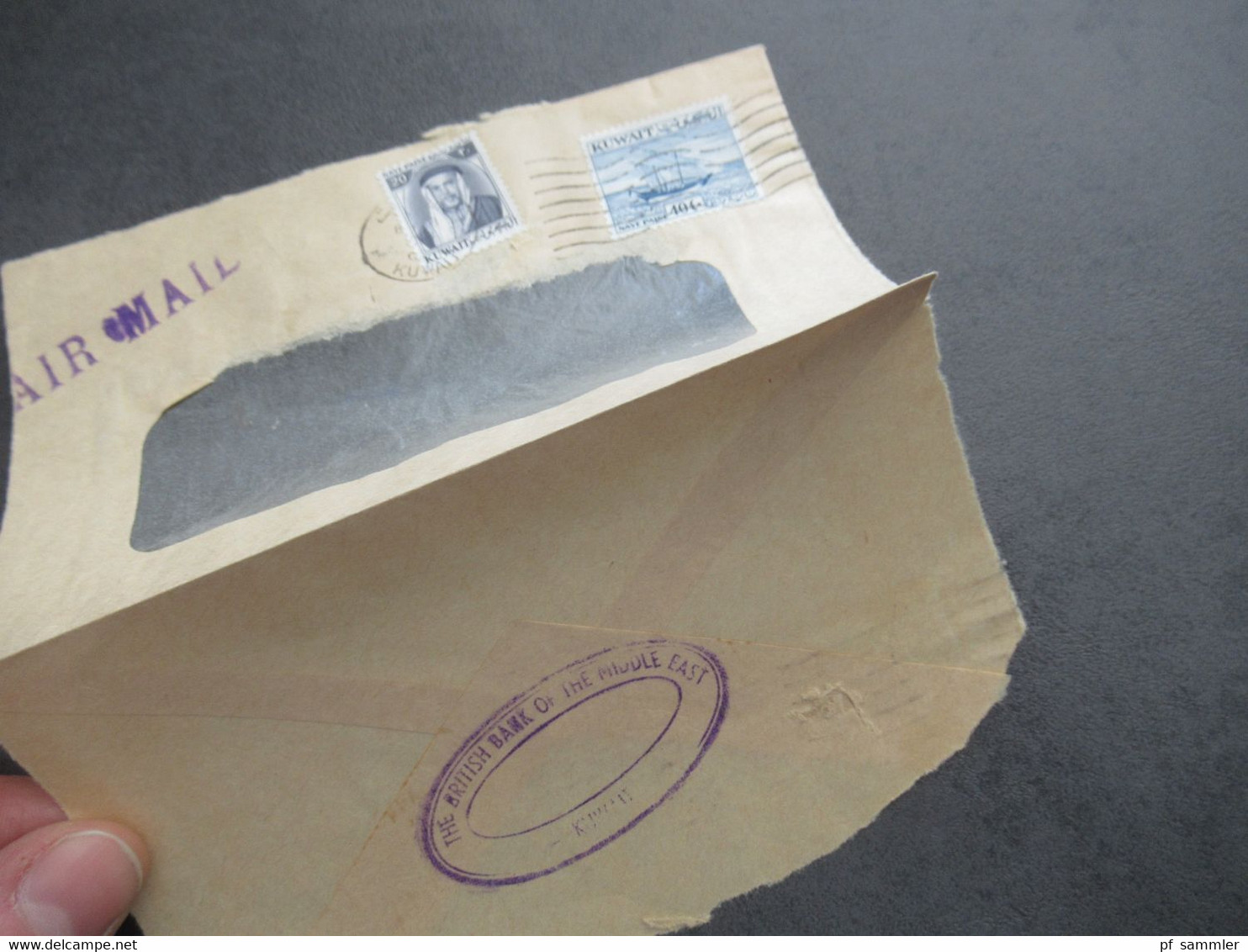Kuwait 1950er Jahre ?! Air Mail / Luftpost Beleg Umschlag Stempel The British Bank Of The Middle East Kuwait - Kuwait
