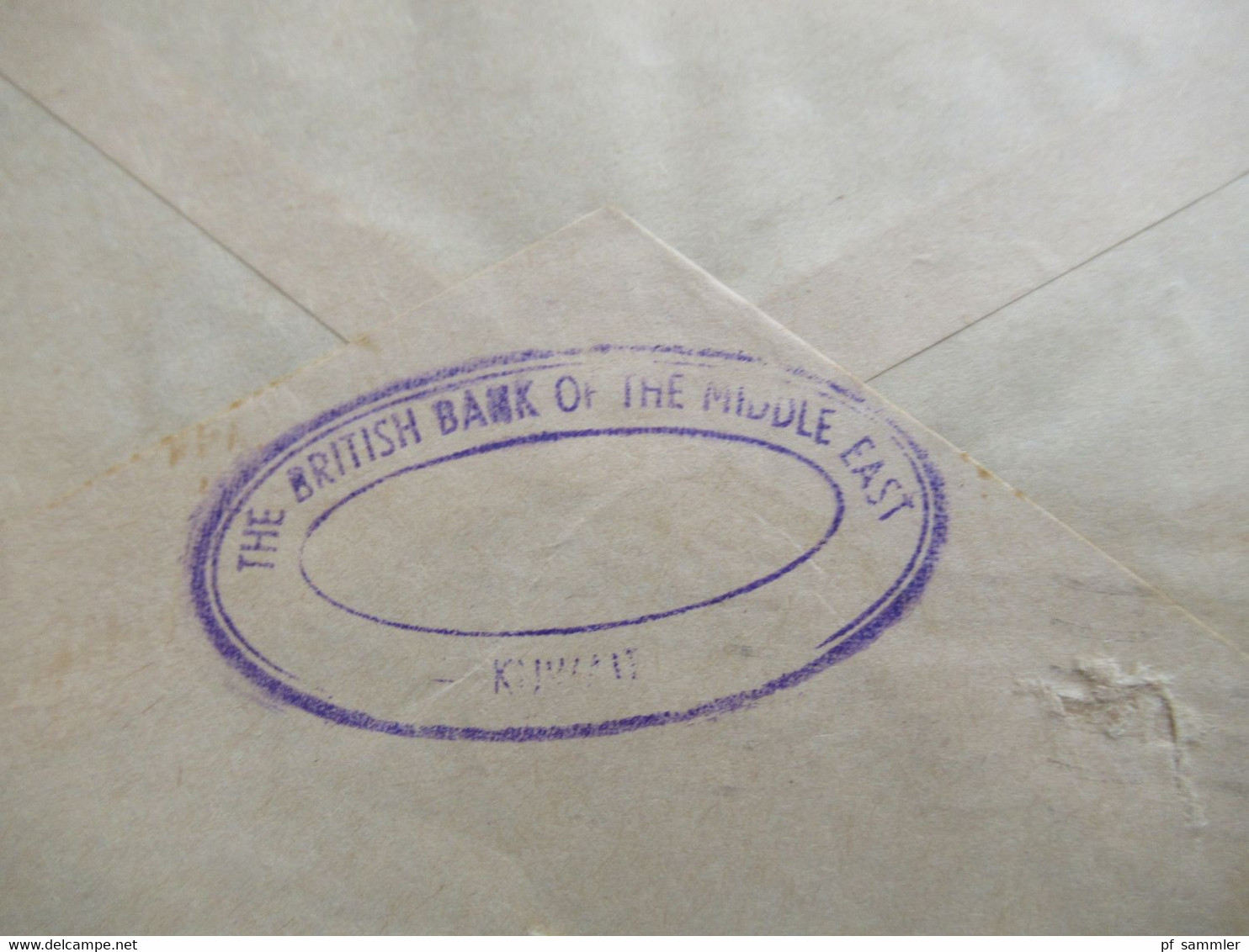 Kuwait 1950er Jahre ?! Air Mail / Luftpost Beleg Umschlag Stempel The British Bank Of The Middle East Kuwait - Koeweit