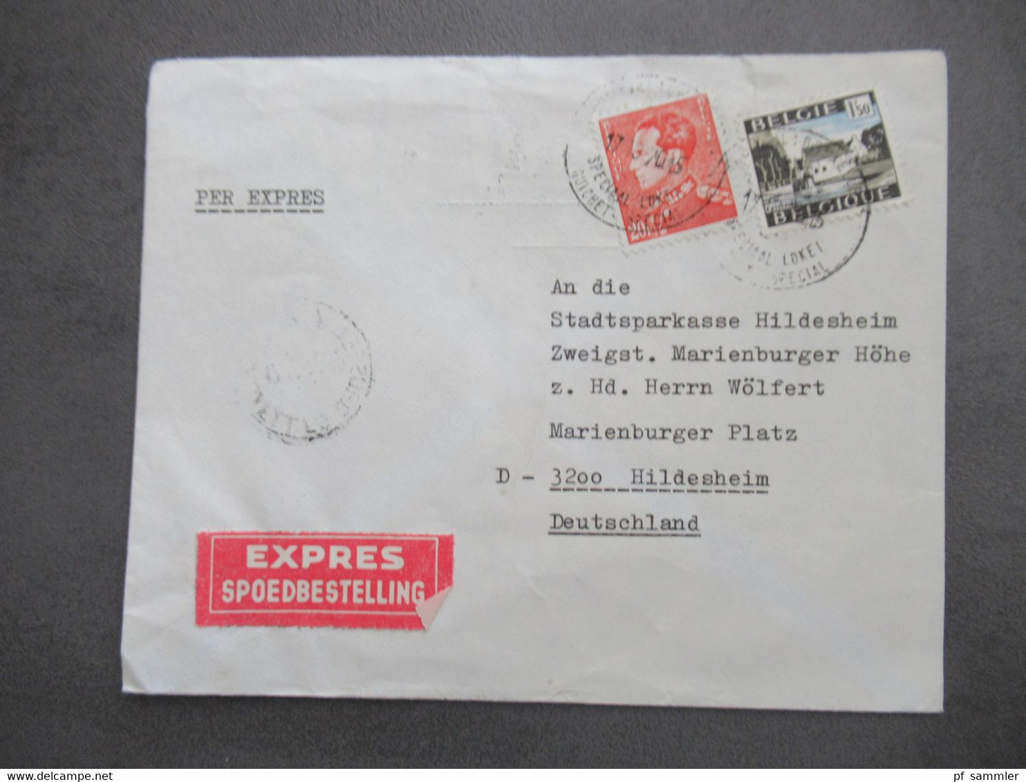 Belgien Auslandsbrief 1970 Per Expres Spoedbestelling An Die SPK Hildesheim Zweigstelle Marienburger Höhe - Cartas & Documentos