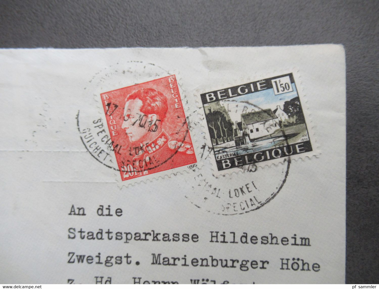 Belgien Auslandsbrief 1970 Per Expres Spoedbestelling An Die SPK Hildesheim Zweigstelle Marienburger Höhe - Lettres & Documents