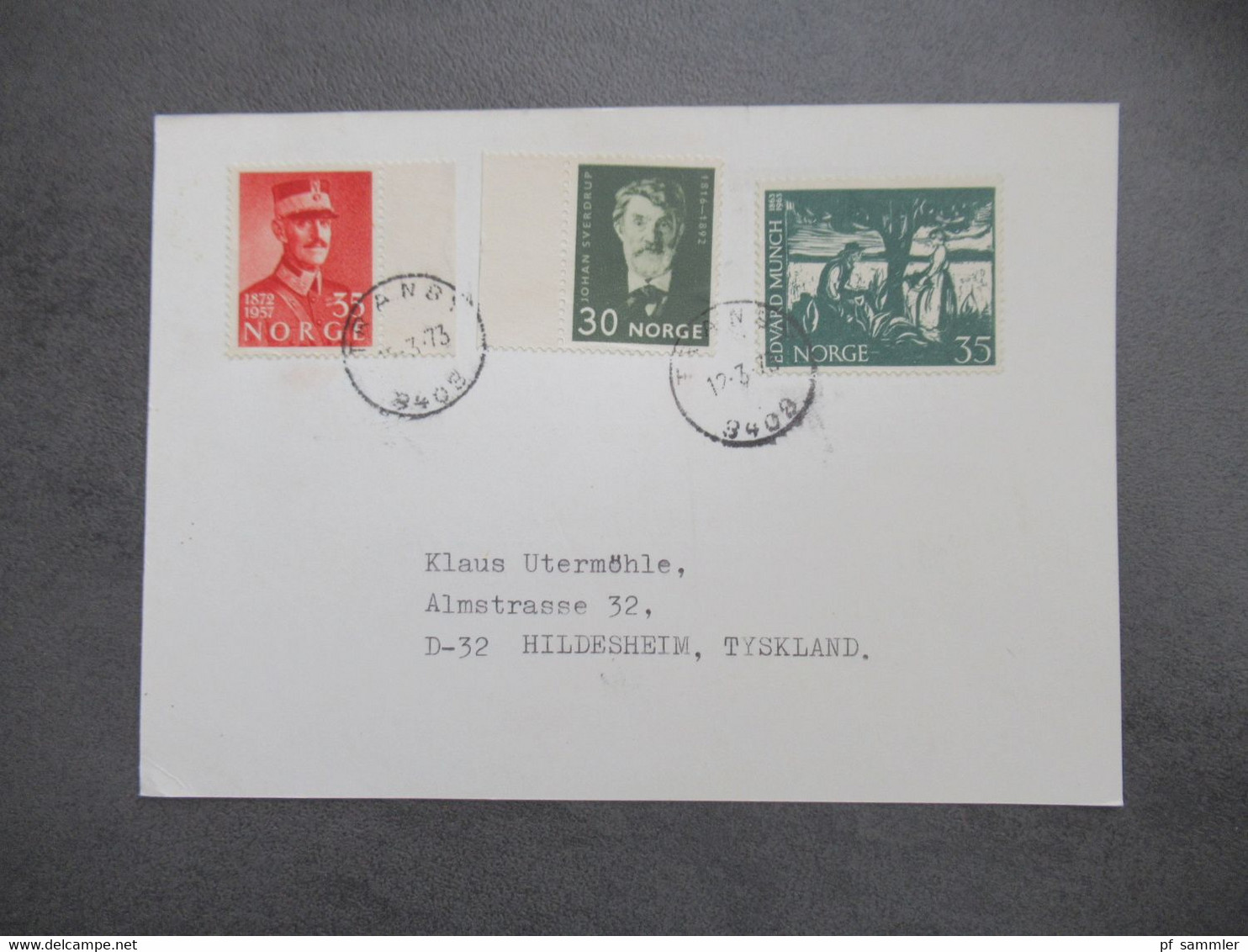 Norwegen Marken 1950 / 60er Jahre U.A. Edvard Munch Gedruckte PK Norsk Frimerke Invest An Klaus Utermöhle Hildesheim - Storia Postale