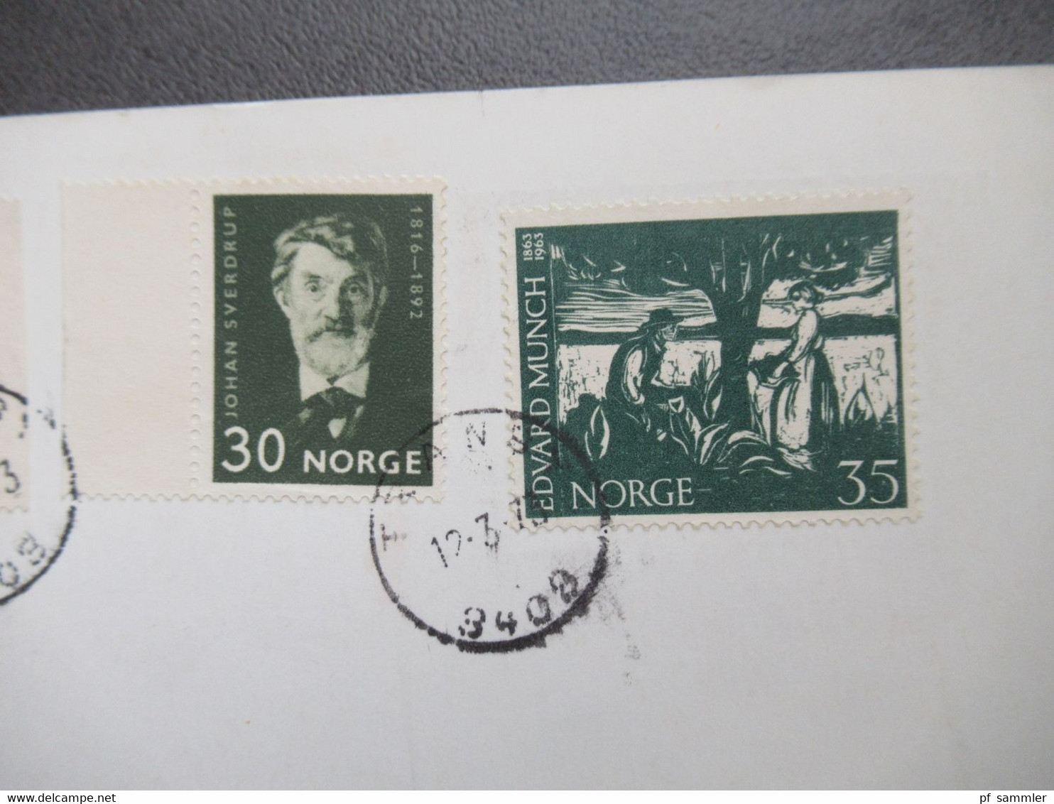 Norwegen Marken 1950 / 60er Jahre U.A. Edvard Munch Gedruckte PK Norsk Frimerke Invest An Klaus Utermöhle Hildesheim - Storia Postale