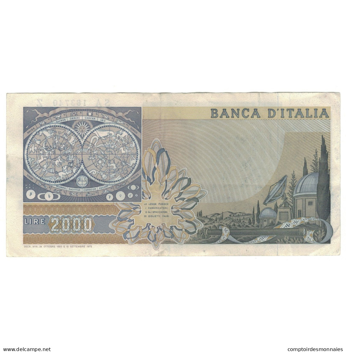 Billet, Italie, 2000 Lire, 1973, 1973-09-10, KM:103c, TTB+ - 2.000 Lire