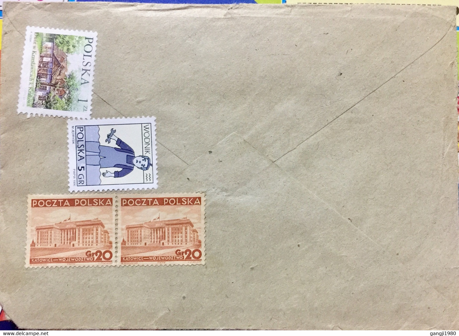 POLAND 2000, USED AIRMAIL COVER TO INDIA 4 DIFFERENT 1958 PICTURAL SPECIAL CANCELLATION, KATOWIDE ,HOUSE MUSIC,BUILDIN, - Storia Postale