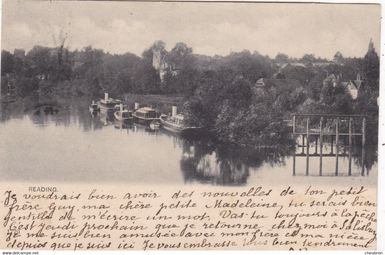 ANGLETERRE. CPA. READING. RARETE. ON THE RIVER.  ANNÉE 1902 + TEXTE - Reading