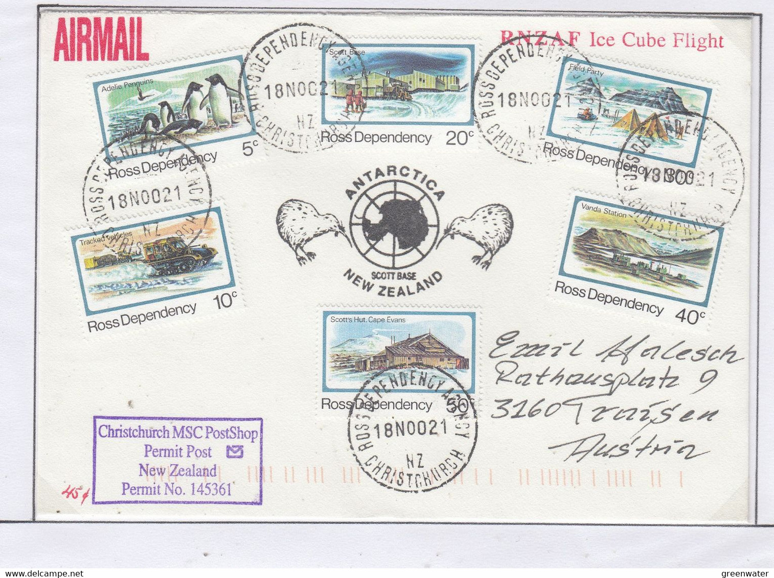 Ross Dependency 2002 Antarctic Ice Cube  Flight  Ca Ross 18 NO 02 (AF169A) - Vuelos Polares