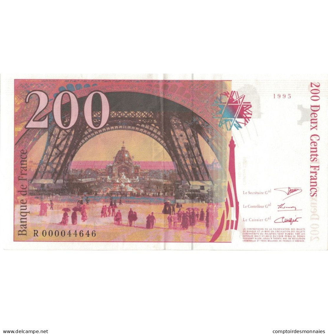 France, 200 Francs, Eiffel, 1995, SUP+, Fayette:75.1, KM:159a - 200 F 1995-1999 ''Eiffel''