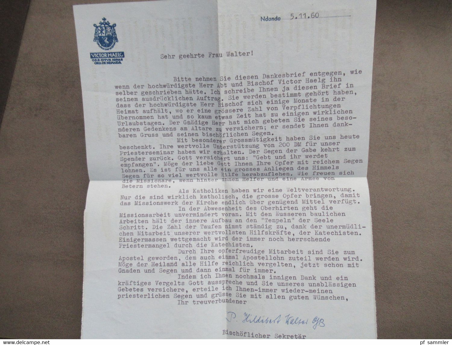 GB Kolonie Uganda 1960 Air Mail Aerogramme mit Statistik der Ndandamission Brief vom Bischöflichen Sekretär