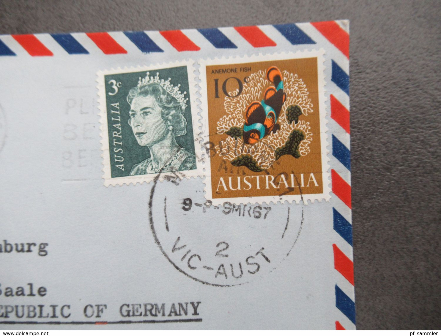 Australien Luftpostbrief Air Mail Par Avion Melbourne - VEB Holz Naumburg Saale In Der DDR - Brieven En Documenten