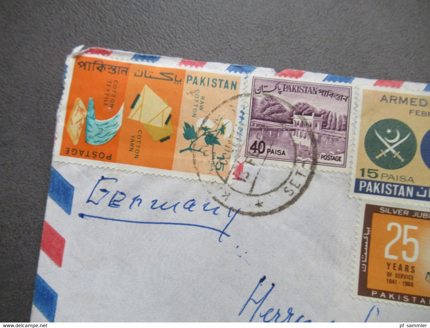 Pakistan 1969 Luftpost Auslandsbrief Mit 5 Marken Nach Hildesheim - Pakistan