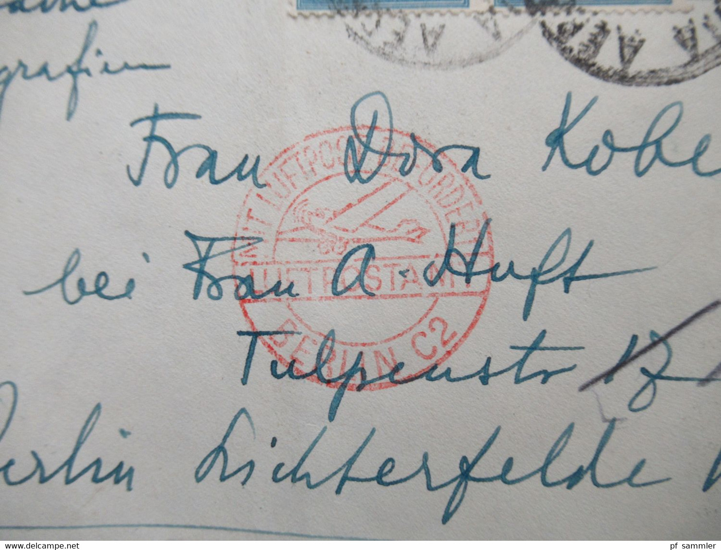 1934 GA Umschlag 2 ZuF Nach Berlin 2x Luftpost Stempel Berlin C2 U. Stuttgart 9 Deutsche Luftpost Südamerika - Europa - Covers & Documents