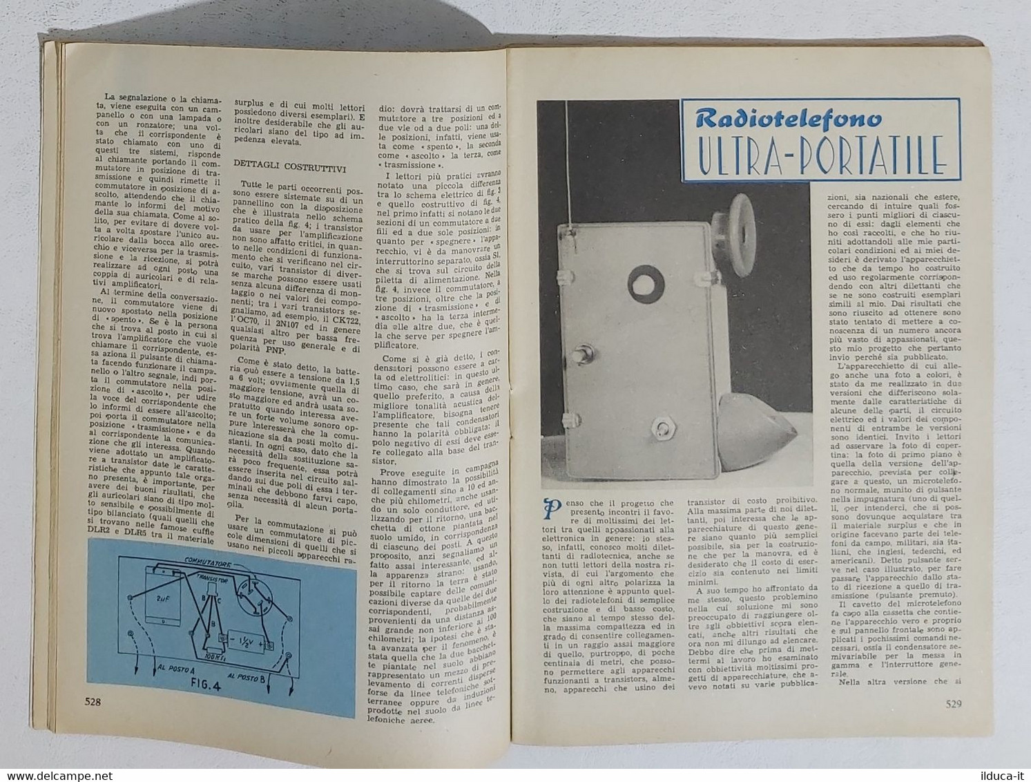 17327 Il Sistema A - A. XI N. 10 1959 - Radiotelefono 2 Versioni - Walkie-talkie - Textes Scientifiques