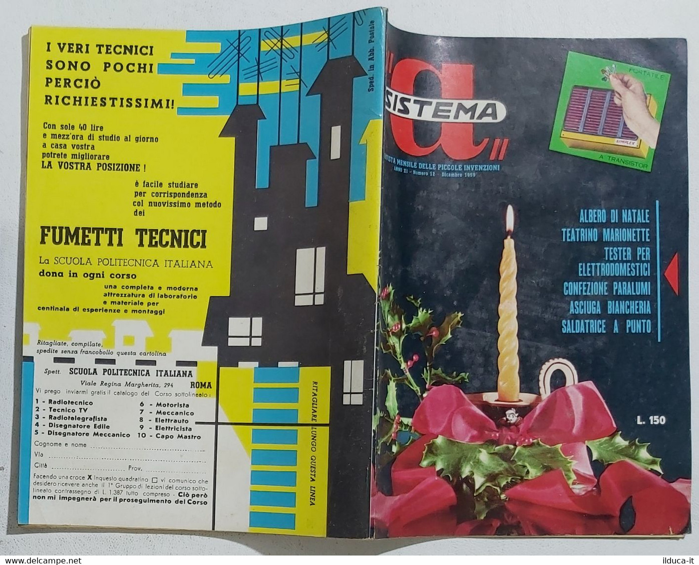 17329 Il Sistema A - A. XI N. 12 1959 - Albero Di Natale - Marionette - Tester - Scientific Texts