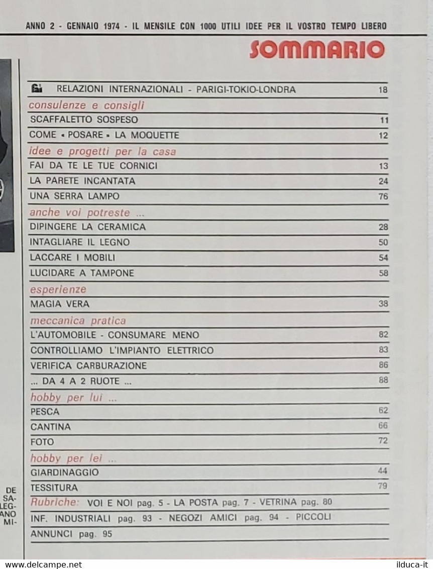 27549 FAI DA TE - A.II Nr 1 1974 - Dipingere La Ceramica - Auto Economica - Scientific Texts