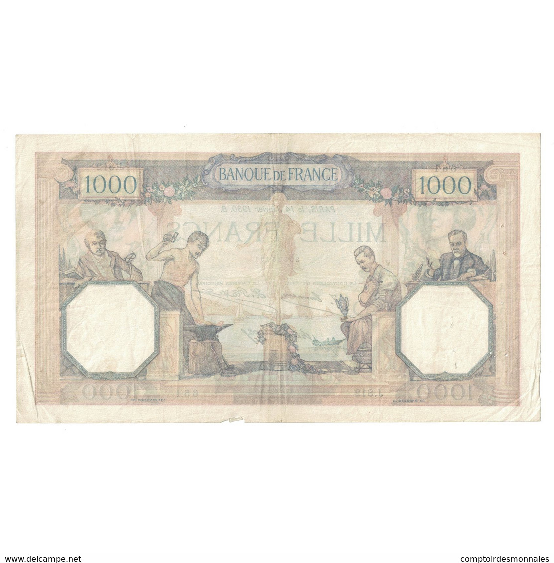 France, 1000 Francs, Cérès Et Mercure, 1930, 1930-01-14, TTB, Fayette:37.4 - 1 000 F 1927-1940 ''Cérès Et Mercure''