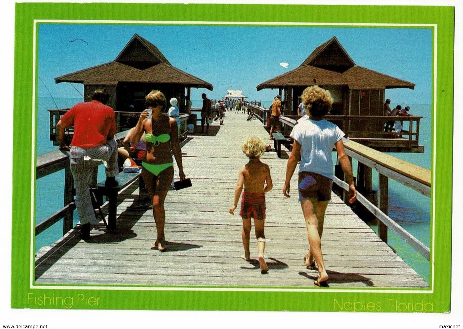 Fishing-Pier - Naples - Florida (animation Sur Ponton, Promeneurs, Pêcheurs) Circulé 1985 - Naples