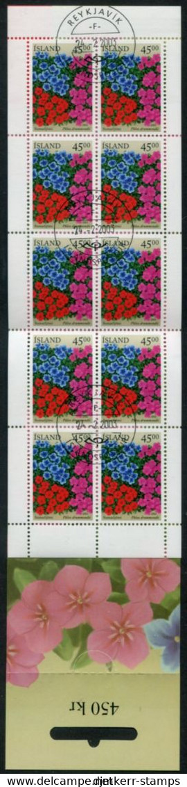 ICELAND  2003 Summer Flowers Booklet  Cancelled.  Michel 1028 MH - Booklets