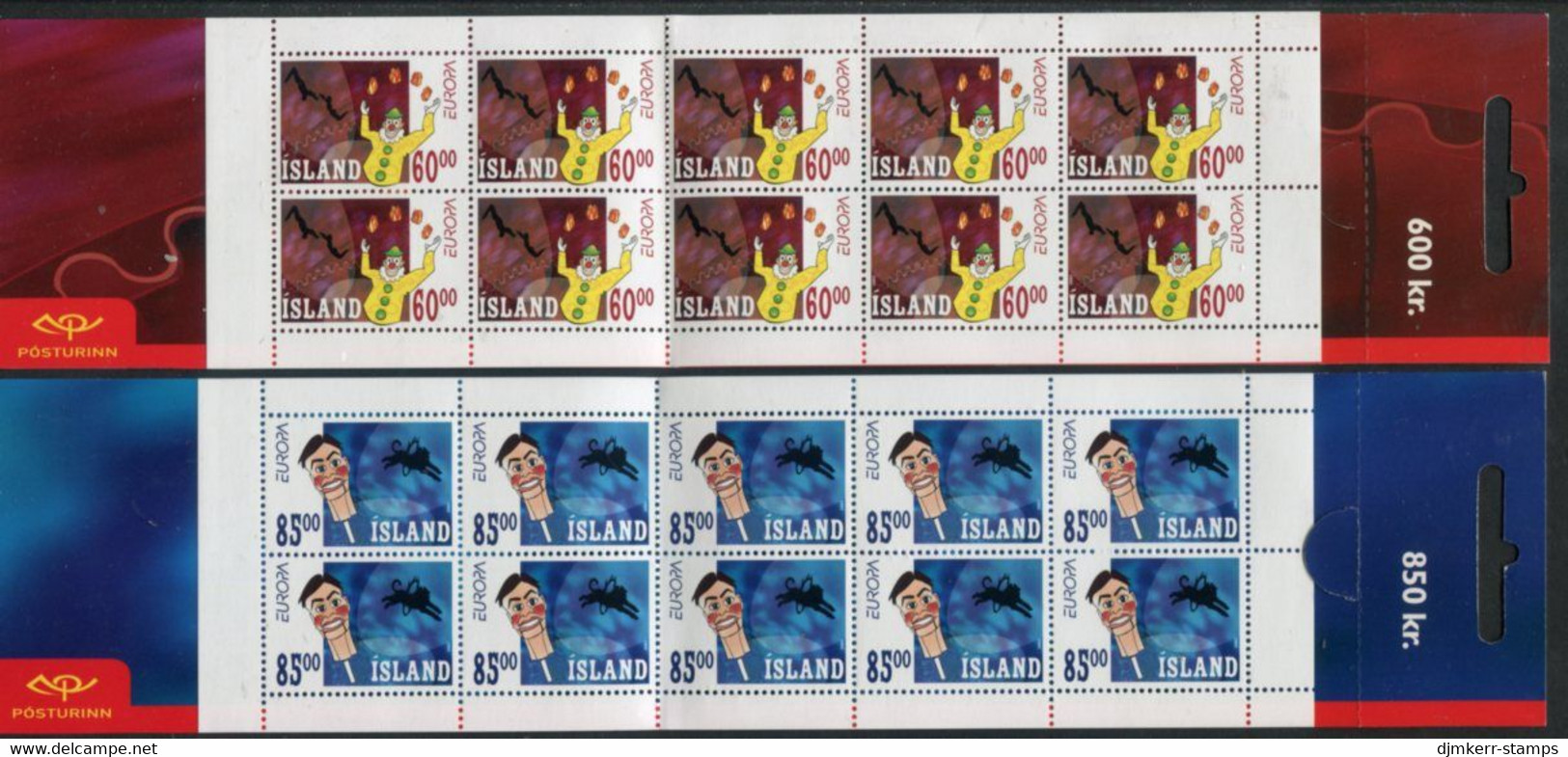 ICELAND  2002 Europa: Circus Booklets MNH / **.  Michel 1009-10 MH - Booklets