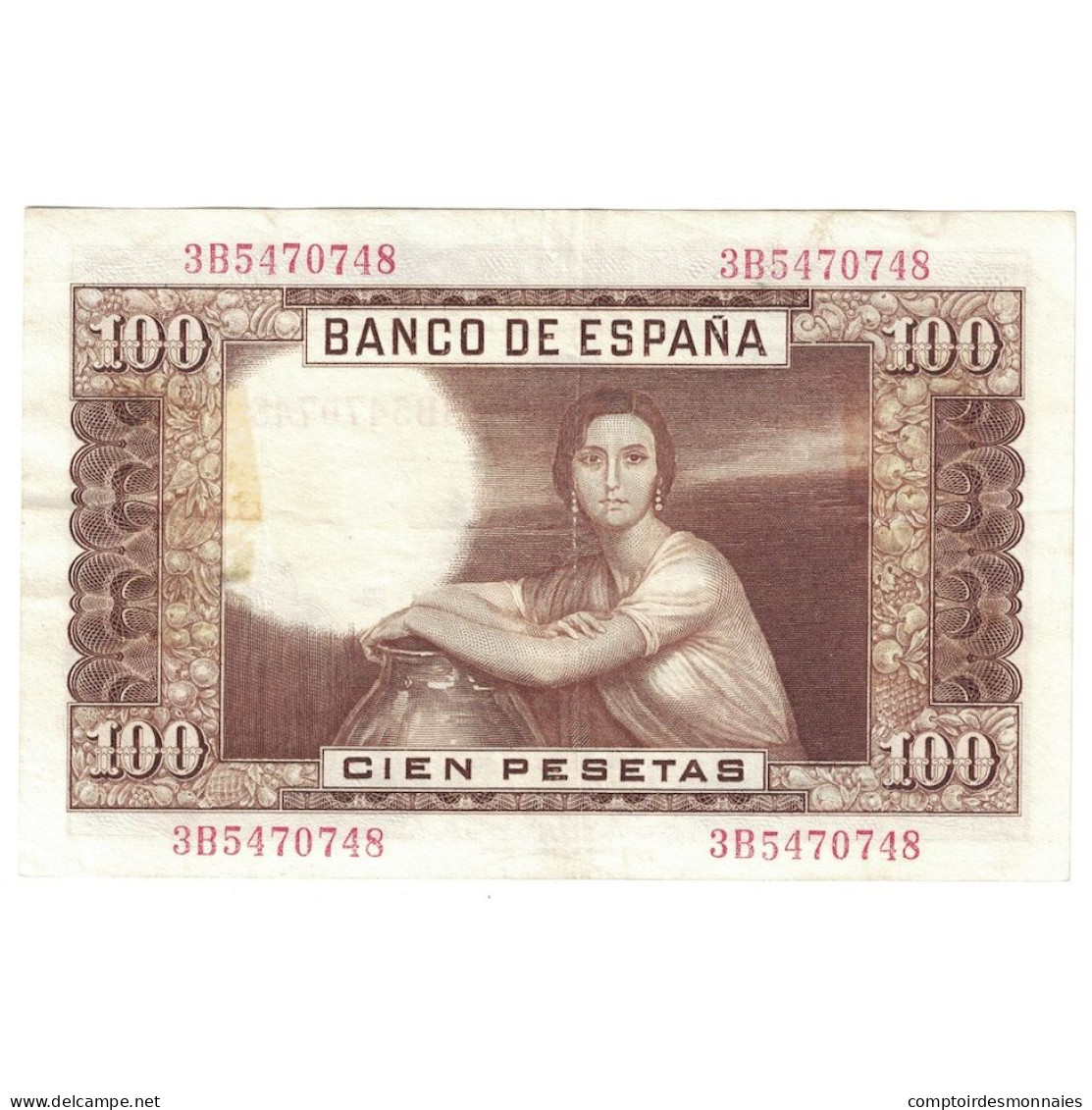 Billet, Espagne, 100 Pesetas, 1953, 1953-04-07, KM:145a, TTB+ - 100 Peseten