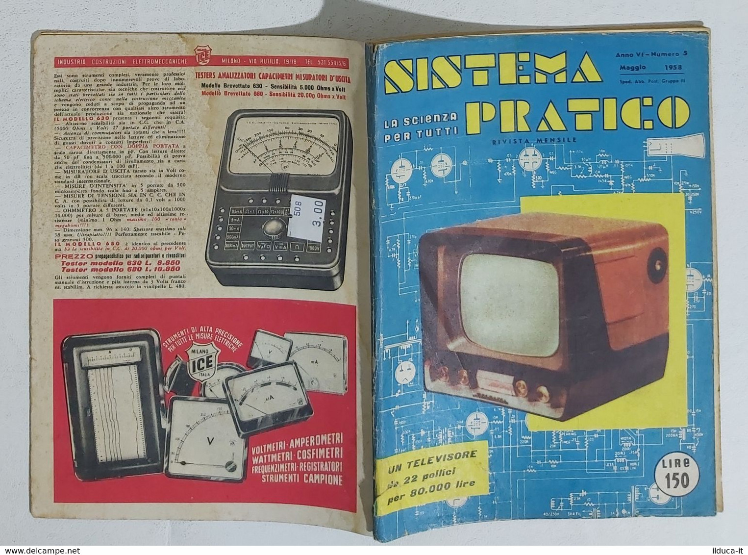 44599 SISTEMA PRATICO - Anno VI Nr 5 1958 - SOMMARIO - Textes Scientifiques