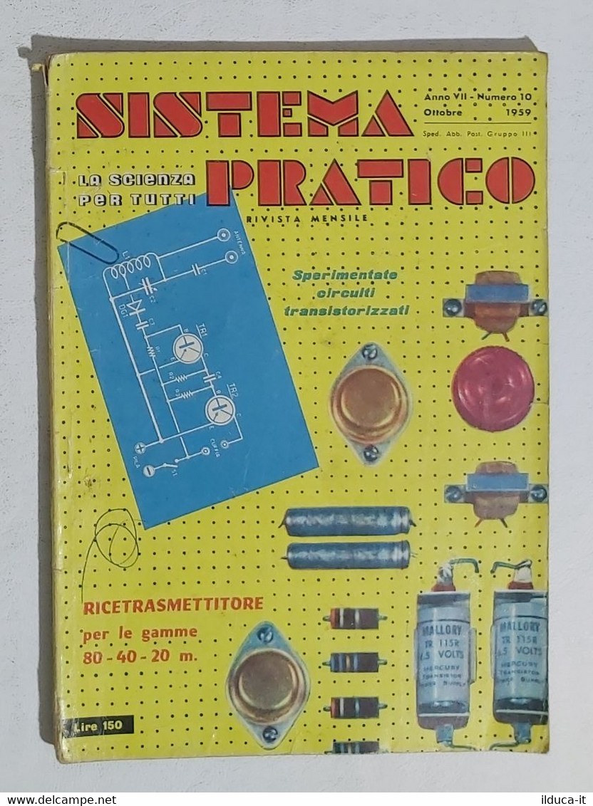 44609 SISTEMA PRATICO - Anno VII Nr 10 1959 - SOMMARIO - Testi Scientifici