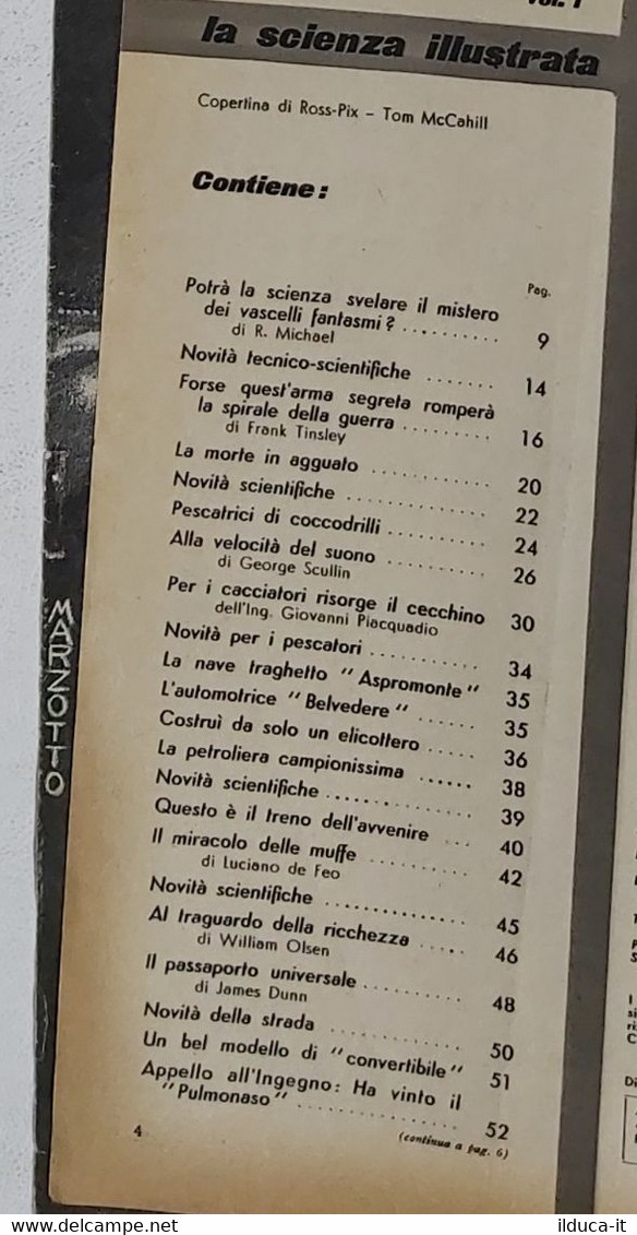 64334 La Scienza Illustrata - N. 4 1949 - Elicottero Kurtis (Foto Sommario) - Textos Científicos