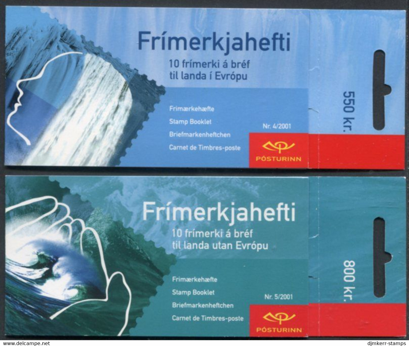 ICELAND  2001 Europa: Water Resources Booklets Cancelled.  Michel 981-82 MH - Markenheftchen