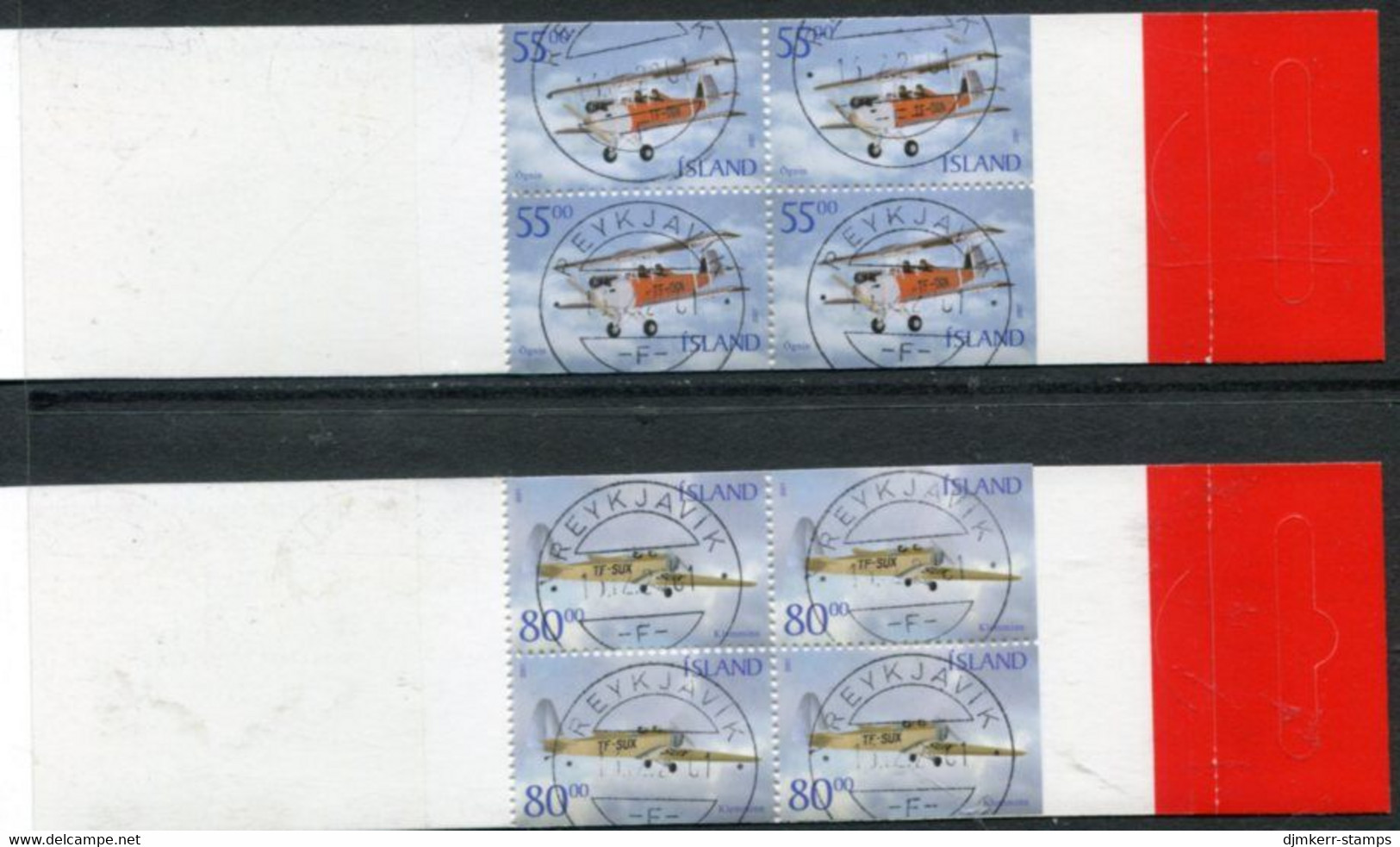 ICELAND  2001 Historic Aircraft Booklets Cancelled.  Michel 979-80 MH - Booklets