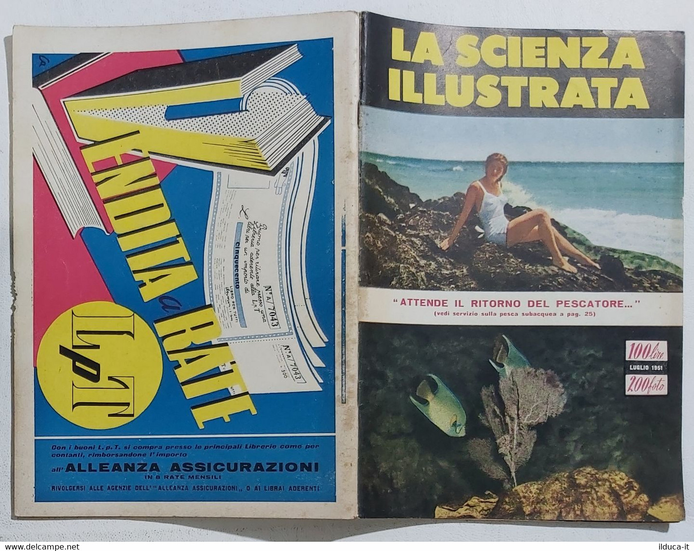 64343 La Scienza Illustrata - N. 7 1951 - Caccia Subacquea (Foto Sommario) - Scientific Texts