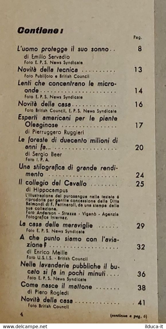 64345 La Scienza Illustrata - N. 10 1951 - Costruire Un Microfono (Sommario) - Textos Científicos