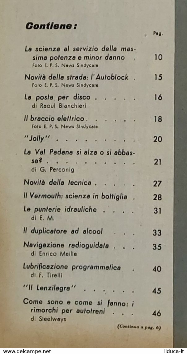 64348 La Scienza Illustrata - N. 1 1952 - La Scienza Servizio Della Potenza - Textos Científicos