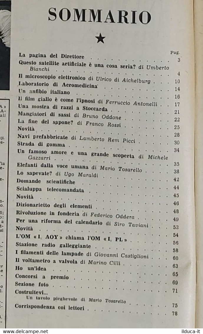 64361 La Scienza Illustrata - N. 2 1953 - Satellite Artificiale (Foto Sommario) - Textes Scientifiques