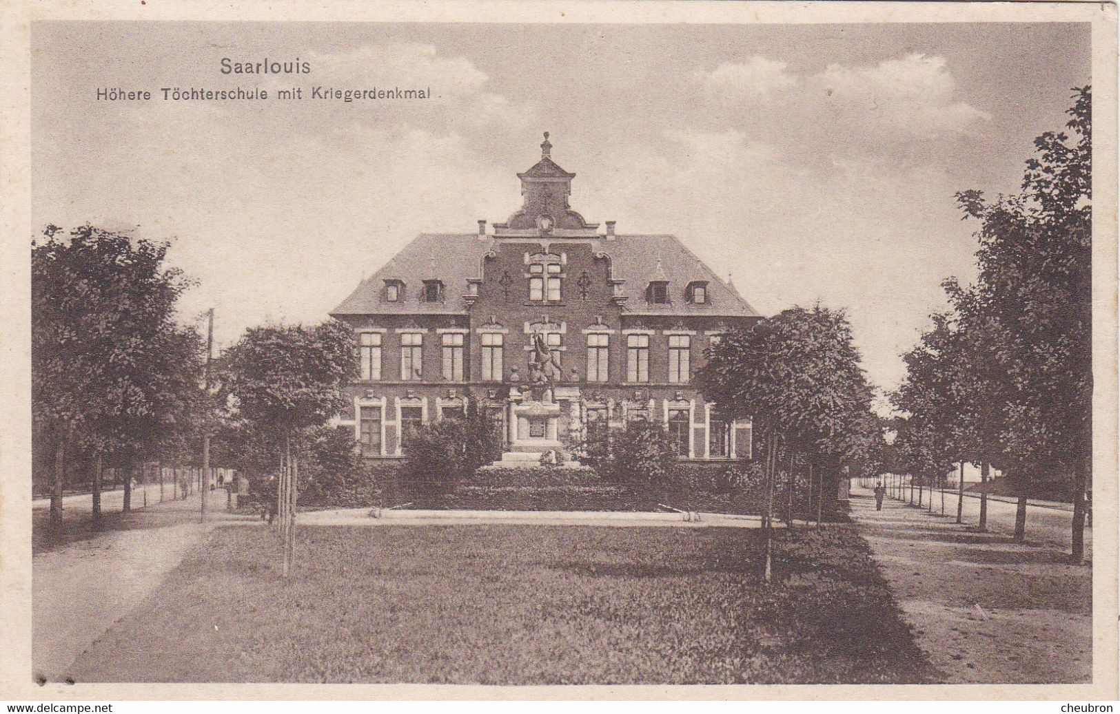 ALLEMAGNE . SAARLOUIS. HOHERE TOCHTERSCHULE. ECOLE SUPERIEURE DE FILLES. + TEXTE  ANNÉE 1918 - Kreis Saarlouis