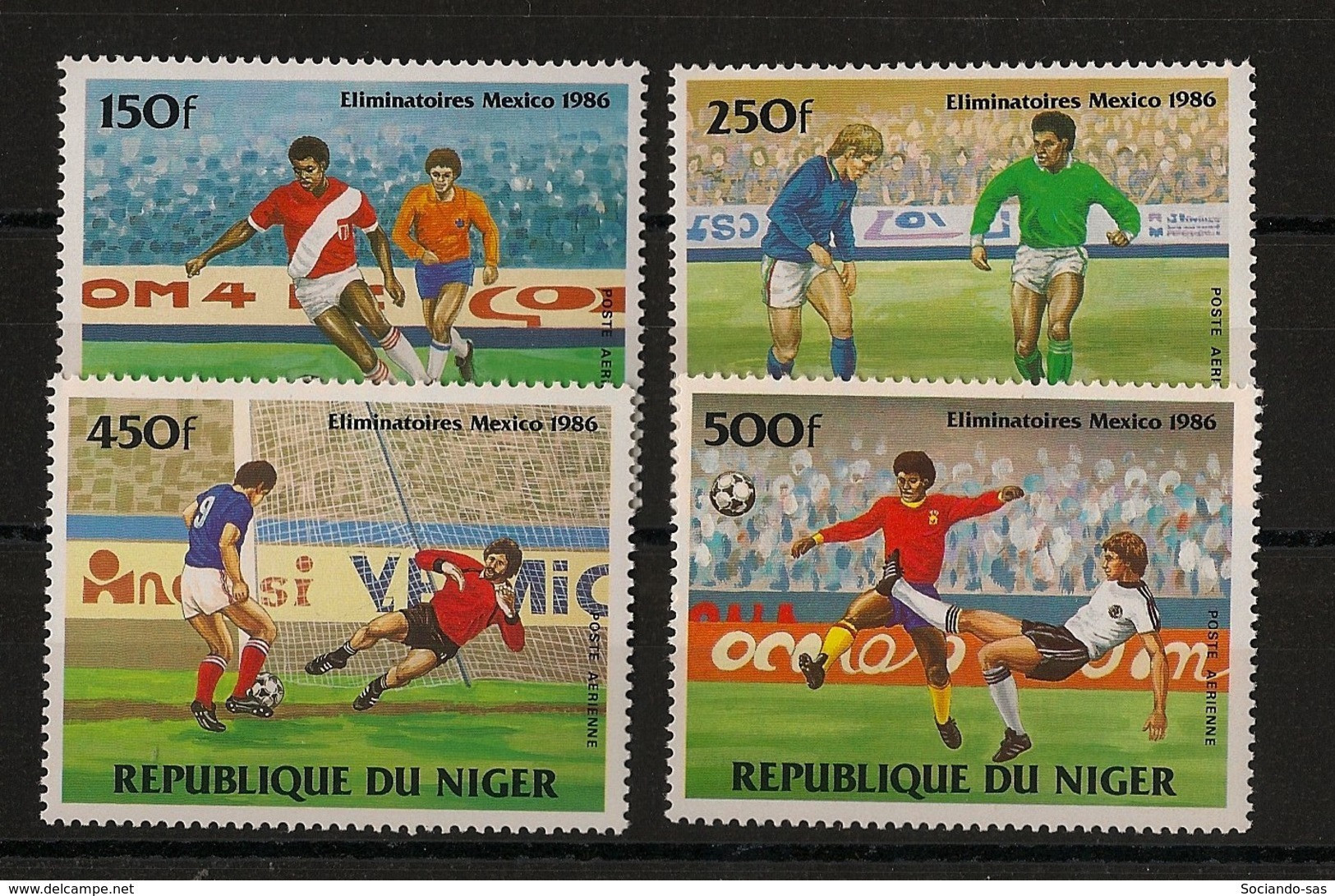 NIGER - 1984 - Poste Aérienne PA N°Yv. 329 à 332 - Football World Cup / Mexico 86 - Neuf Luxe ** / MNH / Postfrisch - Niger (1960-...)