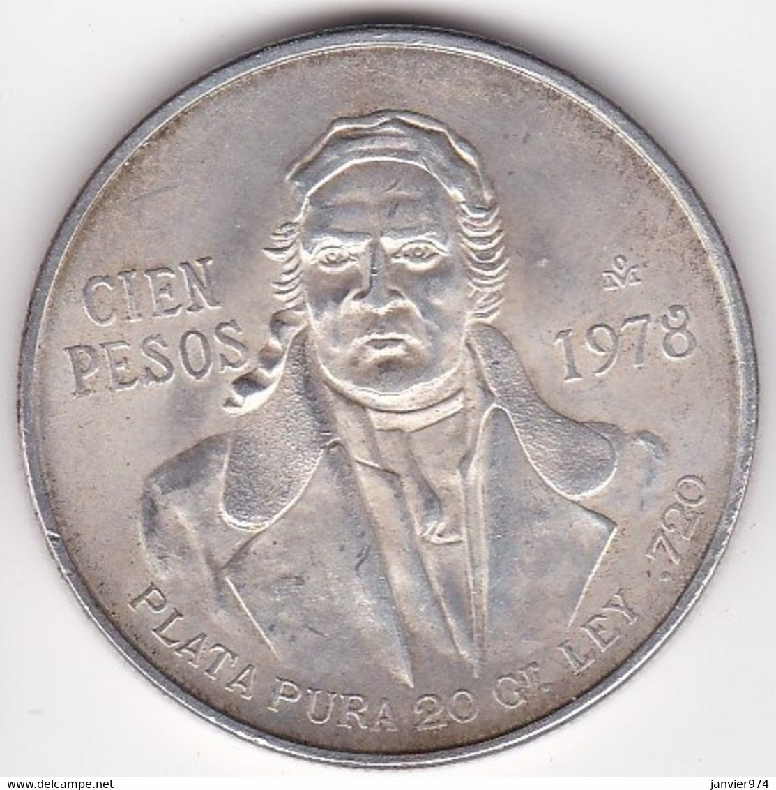 Mexique 100 Pesos 1978 Mo , En Argent . KM# 483.2 - Mexique