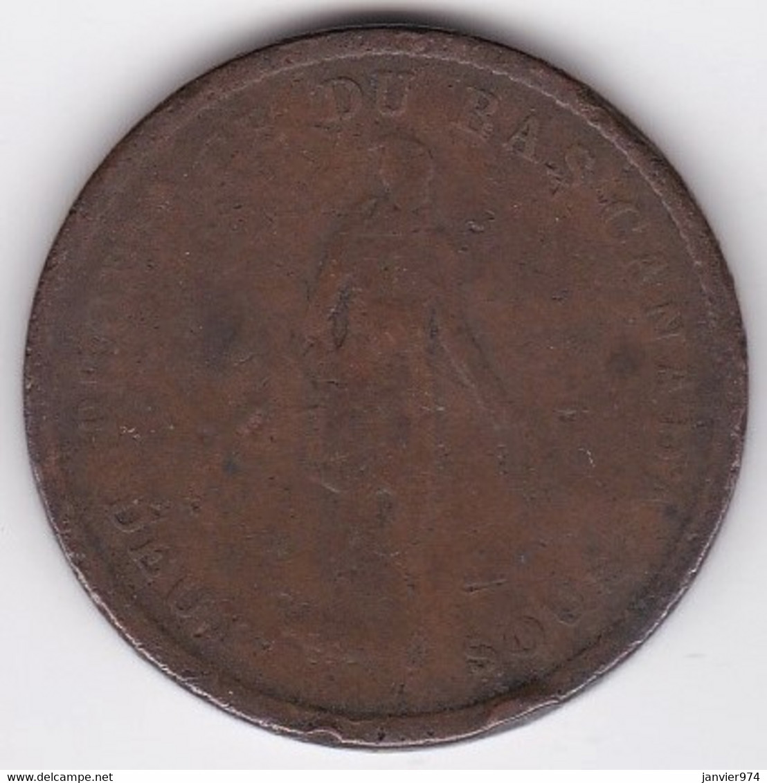 Bank Token One Penny 1837 Province Du Bas-Canada Deux Sous - Canada