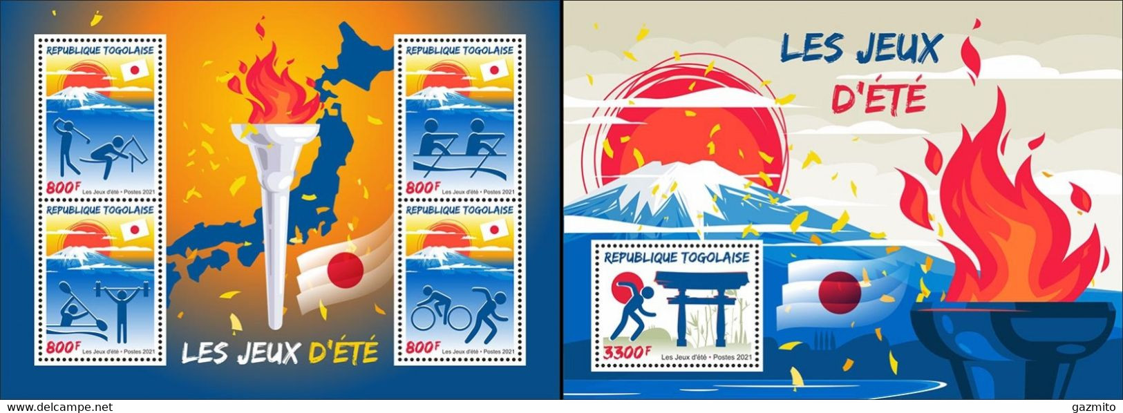 Togo 2021, Olympic Summer Games In Tokyo, Athletic, 4val In BF +BF - Verano 2020 : Tokio