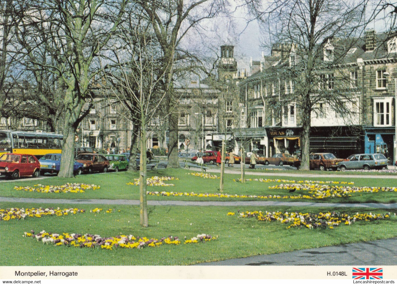 Postcard Montpelier Gardens Harrogate Yorkshire VW Golf & Austin Mini On Left My Ref B25345 - Harrogate