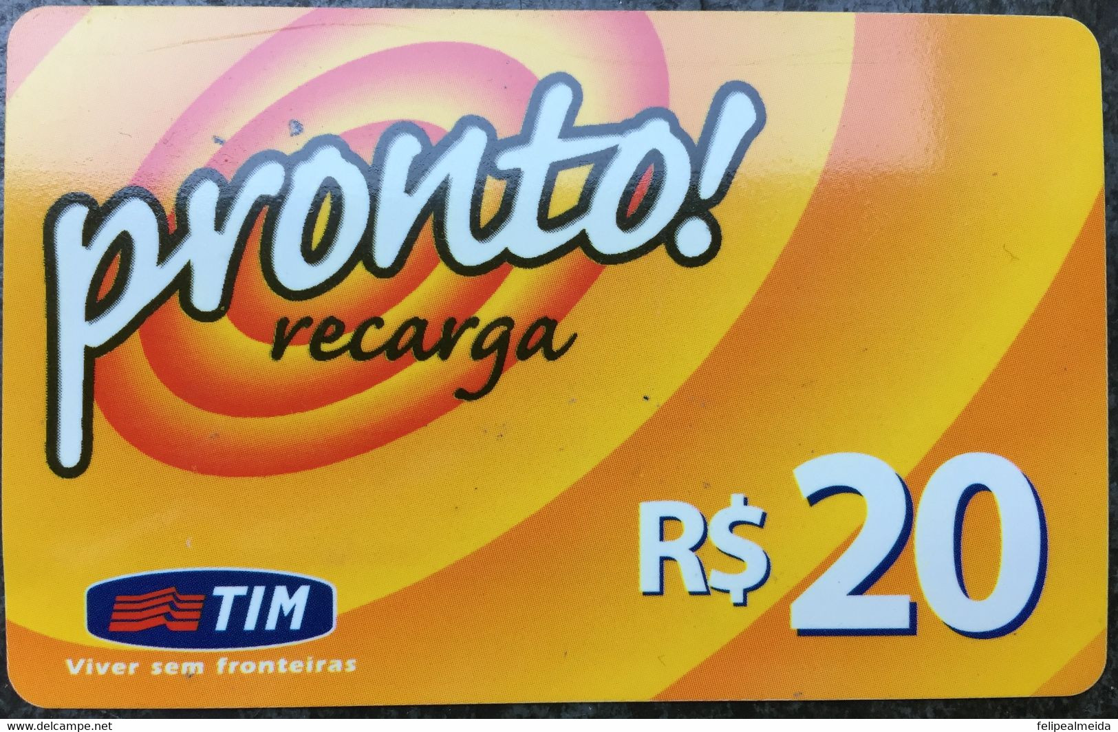 Prepaid Cellular Card Manufactured By TIM In 2002 In The Amount Of 20 Reais - Opérateurs Télécom