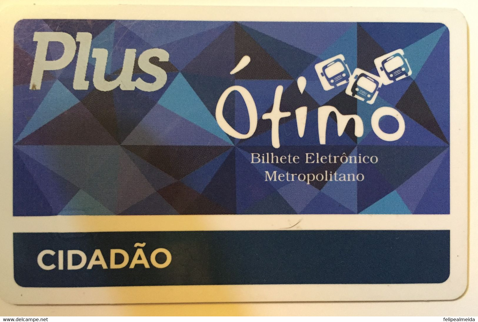 Brazilian Electronic Public Transport Pastic Card For Metropolitan Bus Manufactured By Sintram In 2014 - Mondo