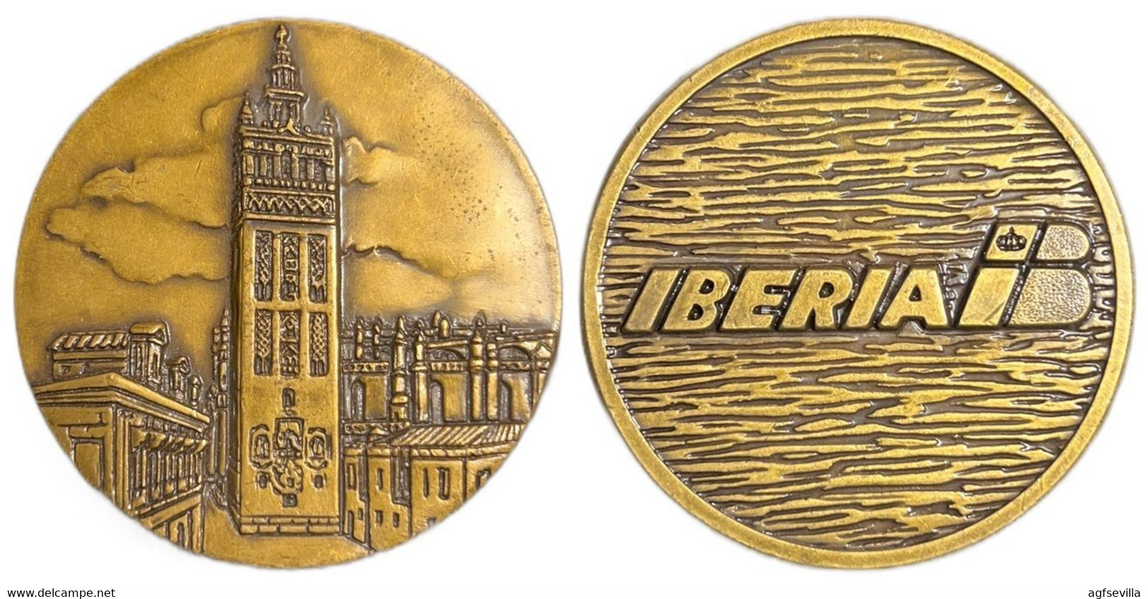 ESPAÑA. MEDALLA DE IBERIA, DEDICADA A SEVILLA. GIRALDA. BRONCE. ESPAGNE. SPAIN MEDAL - Profesionales/De Sociedad