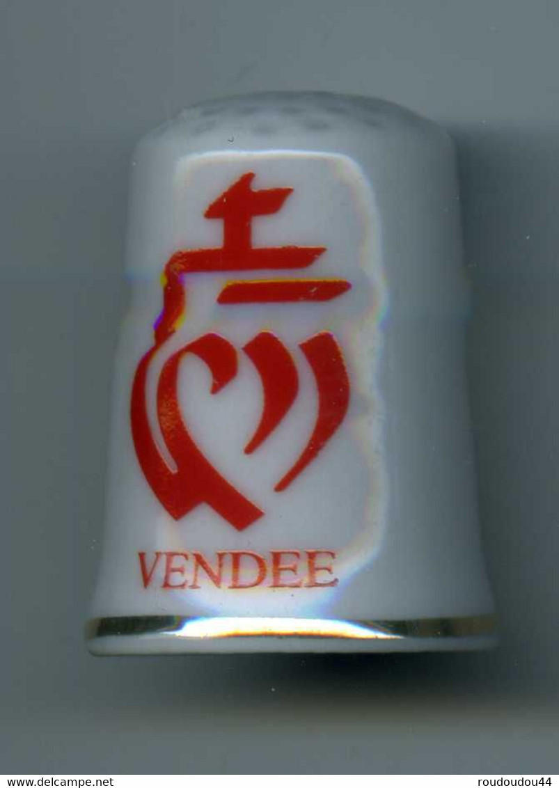 Dé à Coudre De Collection En Porcelaine - La Tranche-sur-Mer - Blason Vendée - Dés à Coudre