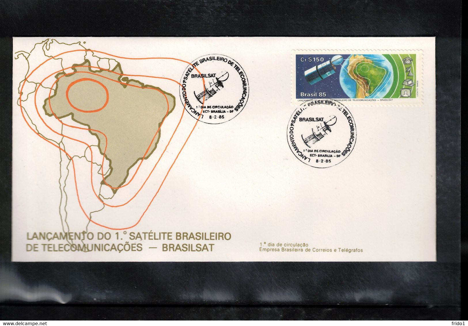 Brazil 1985 Space / Raumfahrt First Brazilian Telecommunications Satellite FDC - Sud America