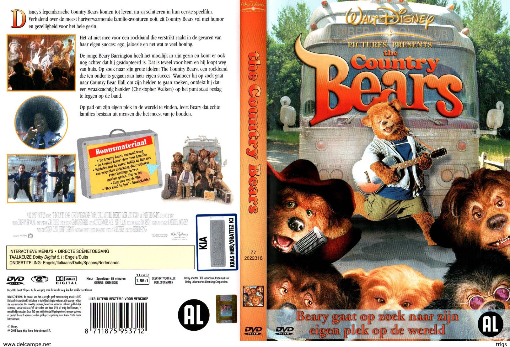 DVD - The Country Bears - Dibujos Animados