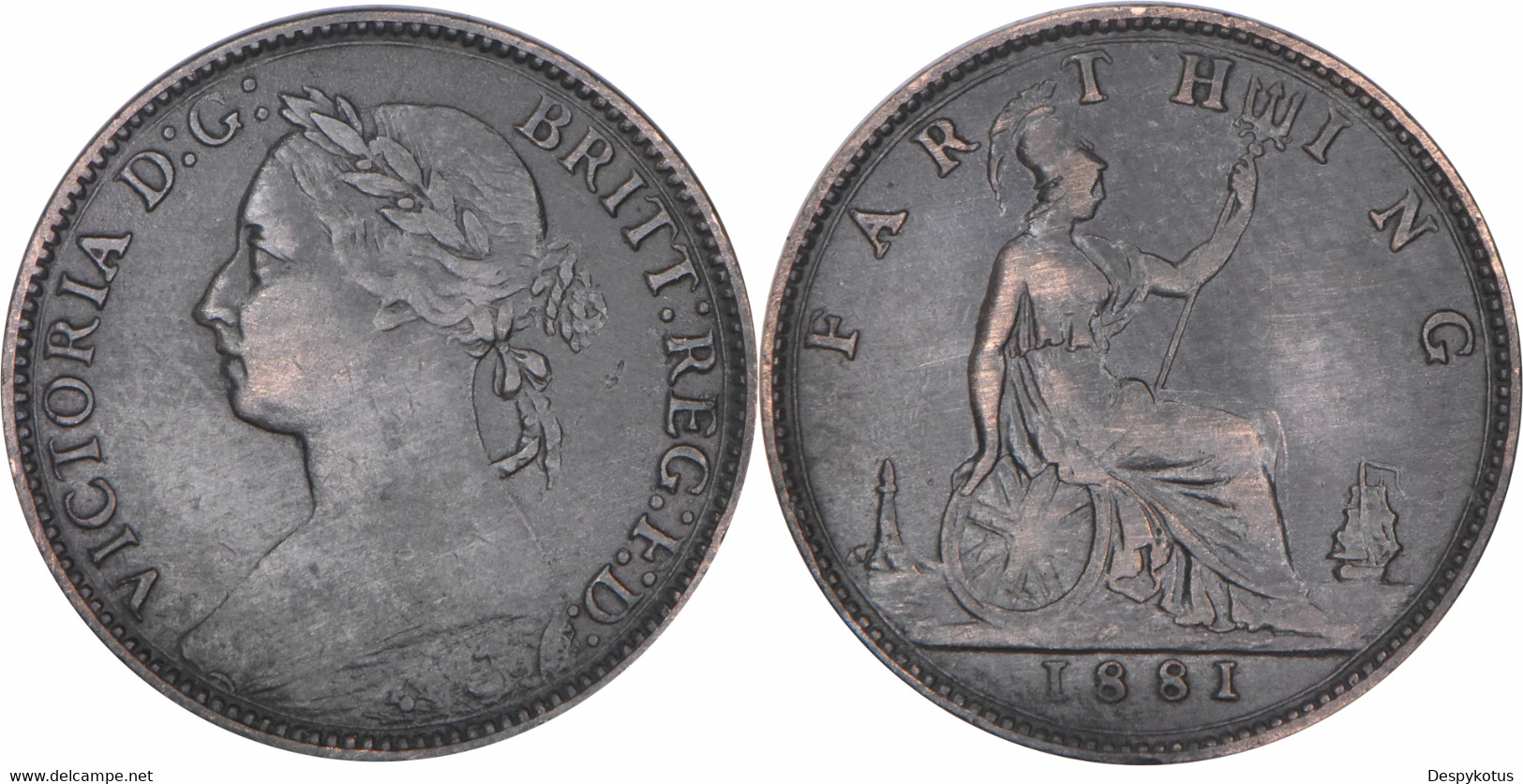 Grande-Bretagne - 1881 - Farthing - Reine Victoria - 01-165 - B. 1 Farthing